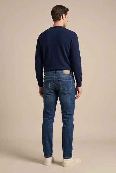 JEANS TAPERED DENIM MEDIO